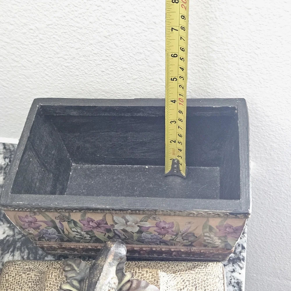 vintage woven‎ metal bird basket trinket storage with lid
